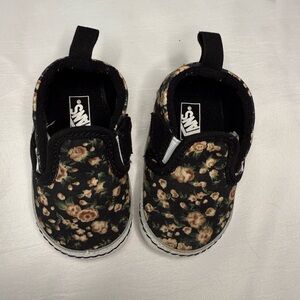 Baby Vans Crib Shoes - Floral Print (Size 3)